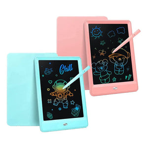 Colorful LCD writing and drawing tablet with pen for kids creative learning and art activities