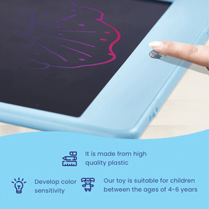Colorful LCD writing and drawing tablet for kids, portable creative learning tool with vibrant screen