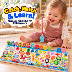 Montessori Letters and Numbers Fishing Board