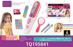DIY bead machine and colorful hair dye sticks set for kids creative play