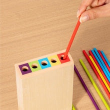Natural wood Pick-Up Sticks Game set for interactive parent-child brain training and fun educational play