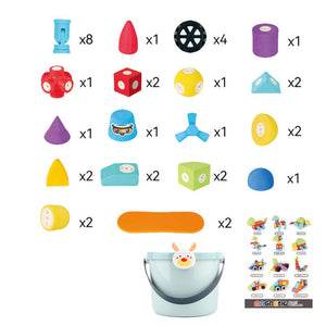 ClickBlox soft magnetic STEM building blocks set with colorful oversized foam pieces and storage bucket for safe toddler play