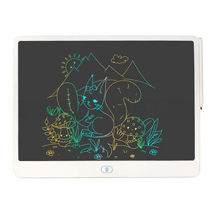 20-inch colorful LCD drawing board with stylus pen, vibrant glowing lines, and large screen for kids' creative drawing and writing.