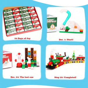 Holiday Express Train Advent Calendar with 24 buildable mini Christmas surprises forming a festive holiday train for kids ages 6 and up