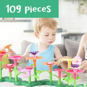 Colorful educational garden building flower toys set for creative play and motor skills development
