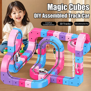 Magnetic Gravity-Defying Electric Track Car Toy – for kids ages 3–9
