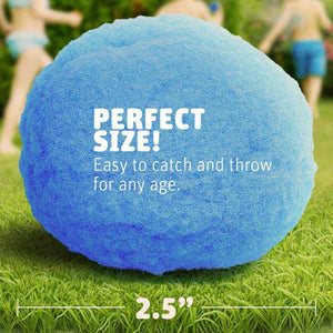 Reusable water inflated cotton balls in red, blue, and green colors for kids' outdoor water play