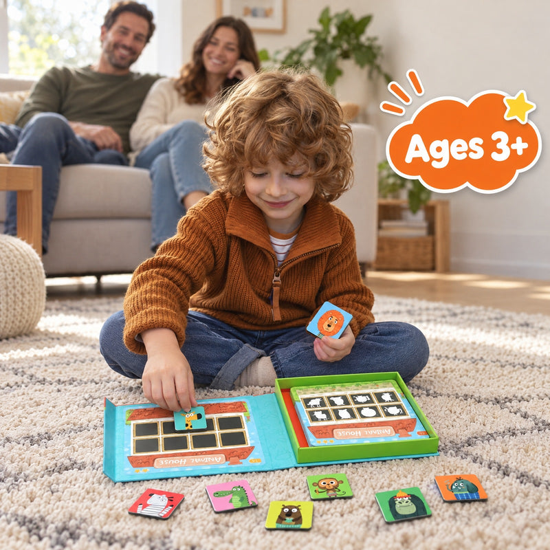 Magnetic Animal House Matching Game – for kids ages 3–5