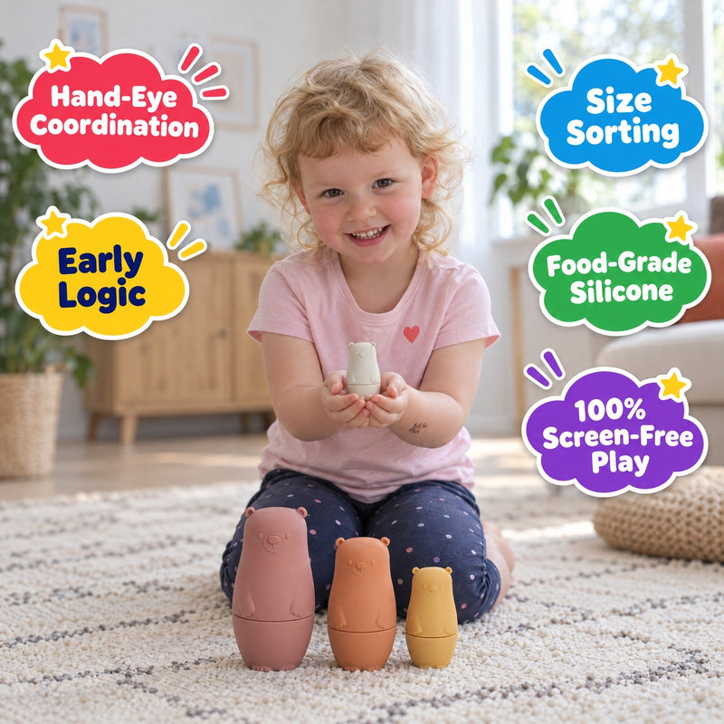 Silicone Nesting Bears – stacking toy
