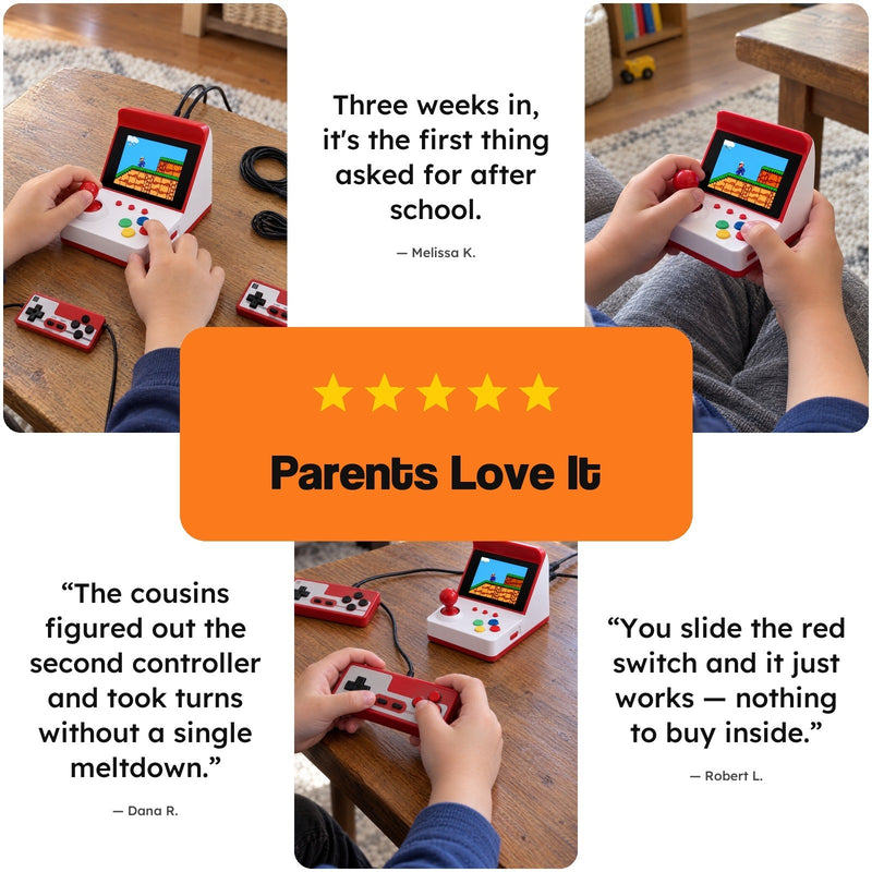 Mini Arcade Retro Game Console with Two Controllers