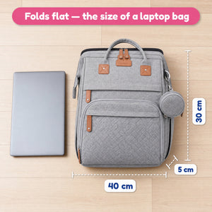 2-in-1 Baby Travel Bed & Diaper Bag Backpack