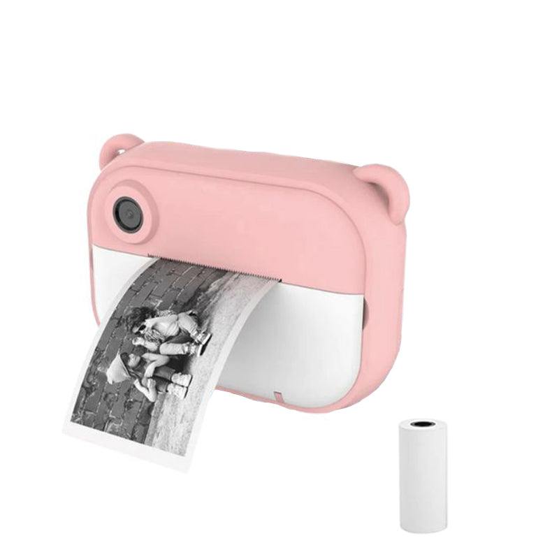 kid instant print camera for children in pink and blue with thermal paper printing function