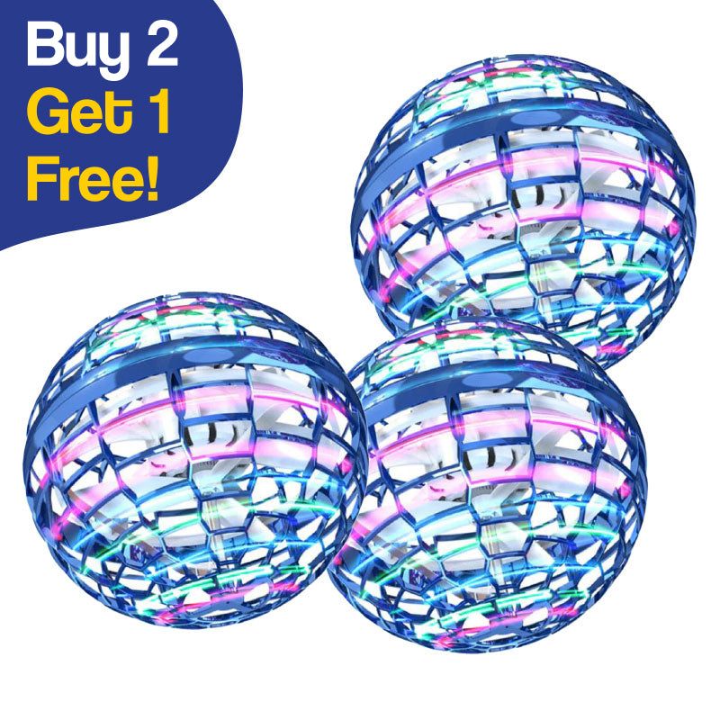 Set of three Galaxy Lights Flying Magic Orbs with colorful LED lights, Buy 2 Get 1 Free promotion