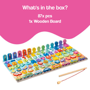 Montessori Letters and Numbers Fishing Board