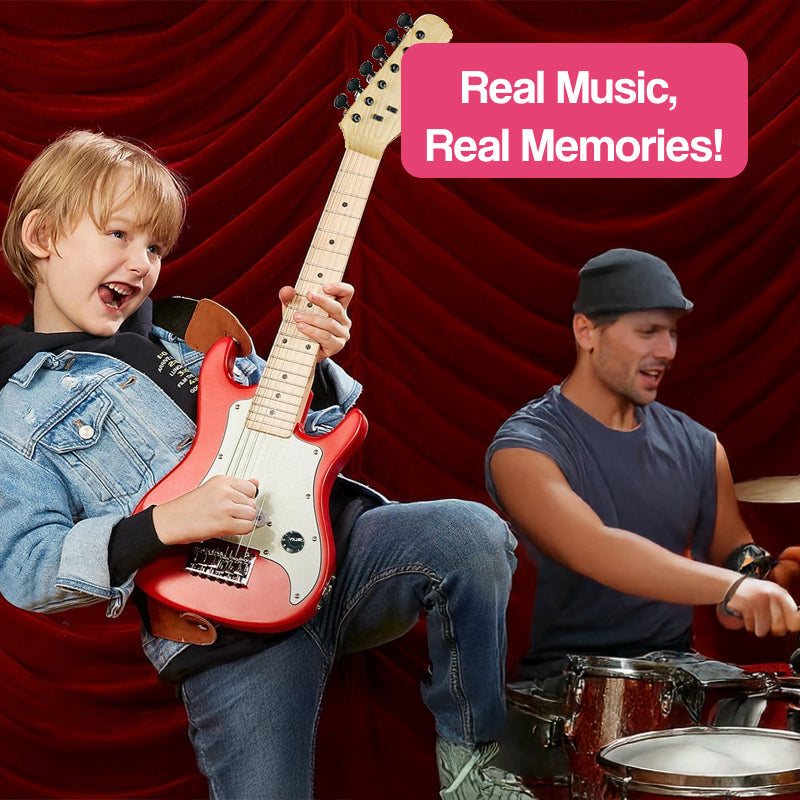 Natural Wood Mini Electric Guitar