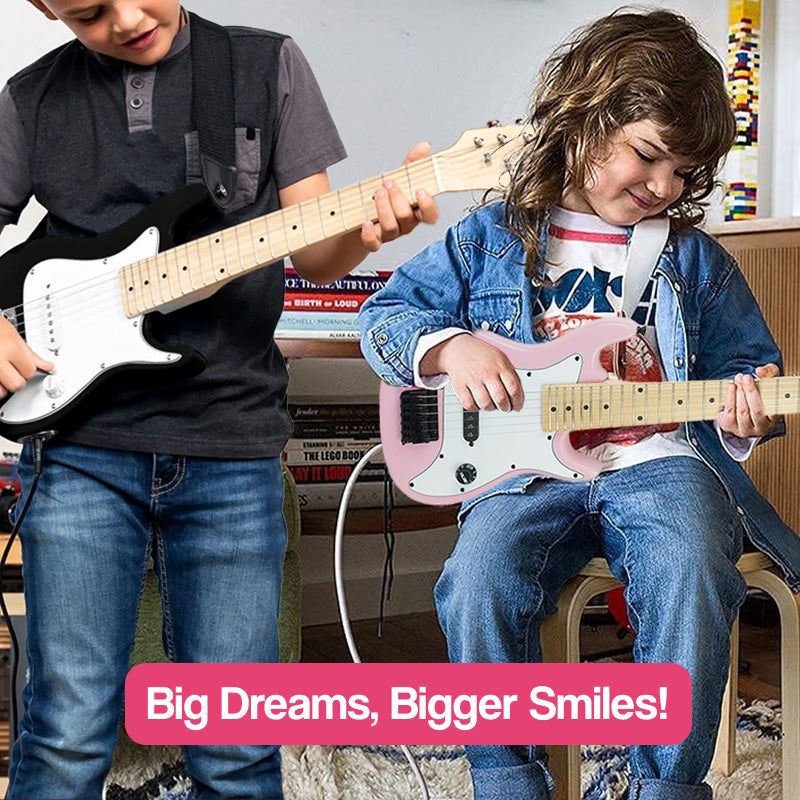 Natural Wood Mini Electric Guitar