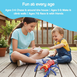 2-in-1 Climbing and Crawling RC Spider toy with remote control climbing walls and floors