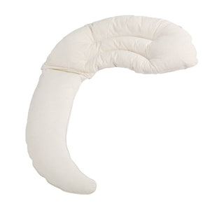 Little Moon Baby Pillow with crescent tail and soft U-groove for ages 0-5, made of 100% cotton, designed to keep babies asleep without rocking or patting