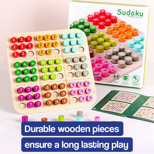 Wooden Sudoku Color and Number Memory Board