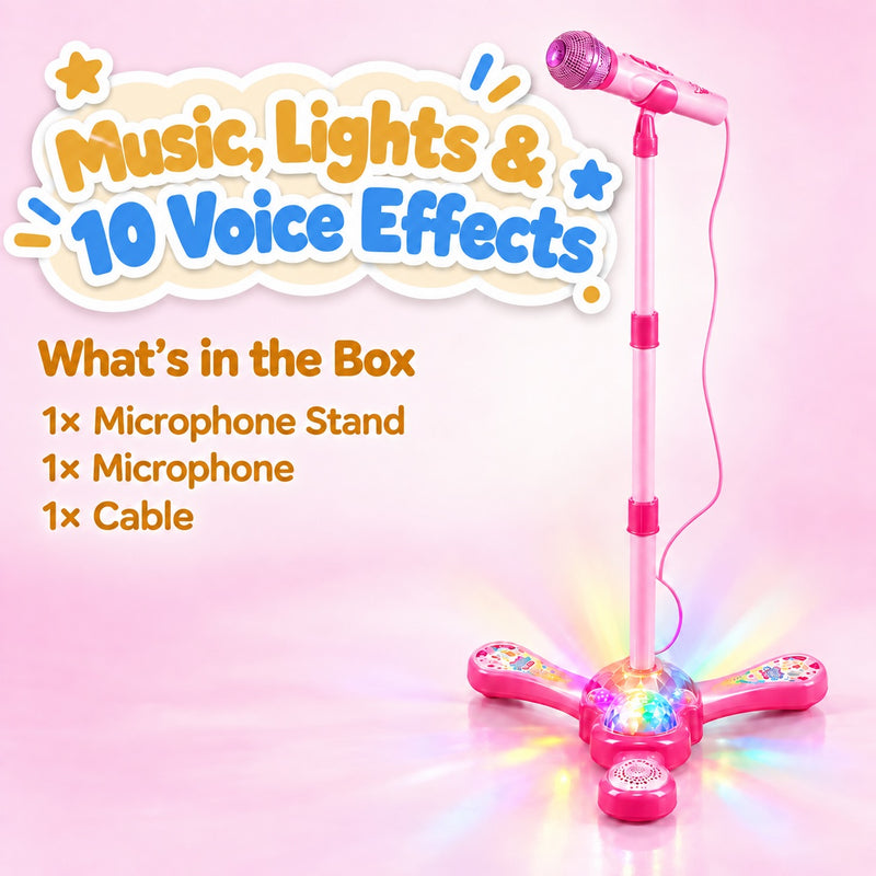Complete Karaoke Microphone Set with LED Stand