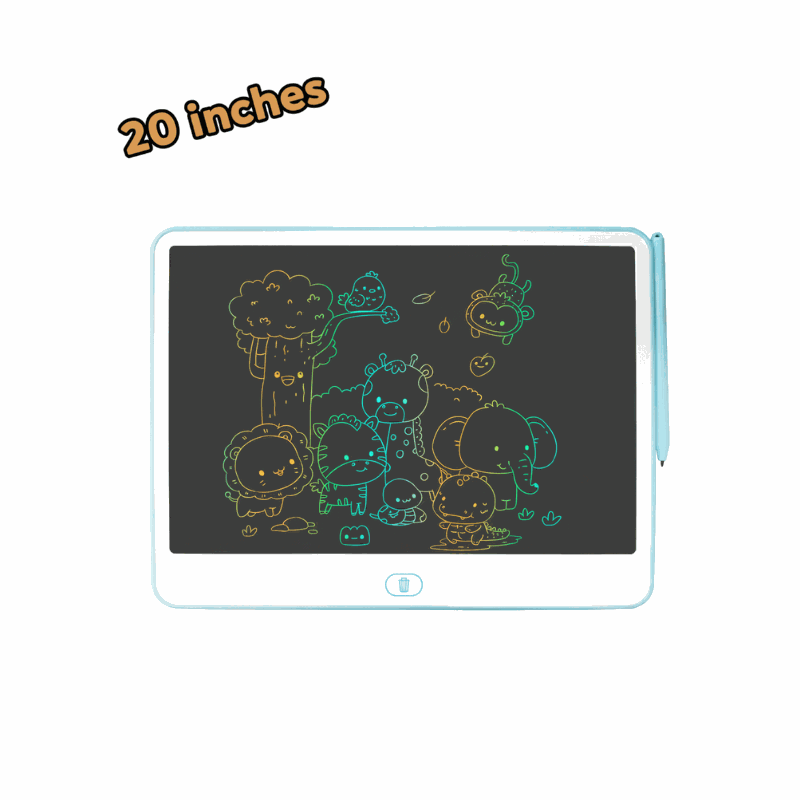 Colorful 20-inch LCD writing and drawing tablet with stylus for kids creativity and learning