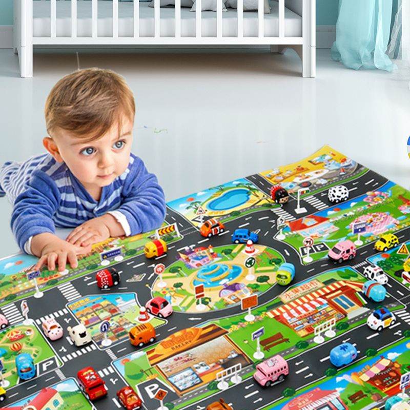 Montessori City Map with Detachable Car Toys
