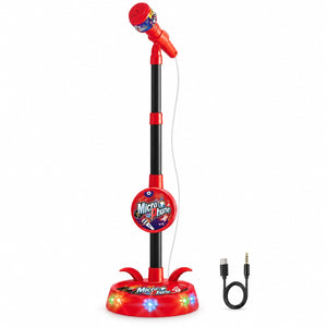 Kids Light-Up Karaoke Microphone with Adjustable Stand
