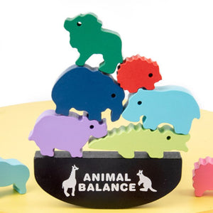 Wooden Animal Balancing Block Game