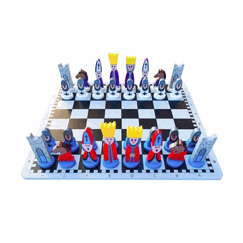 Educational Wooden Cartoon Chess Set - Halloween Collection