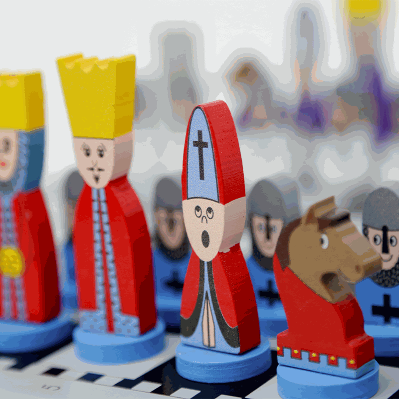 Educational Wooden Cartoon Chess Set - Halloween Collection